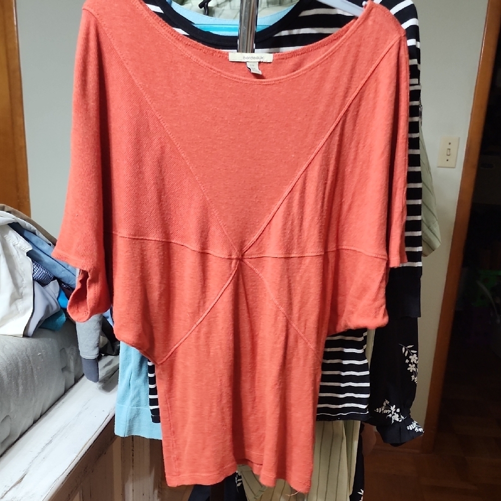 Bordeaux Orange Boxy Sleeve Blouse